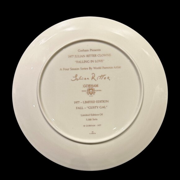 Set of 4 Vintage Julian Ritter Clown Plates, 1977 Whimsical Circus Art - Picture 9 of 12